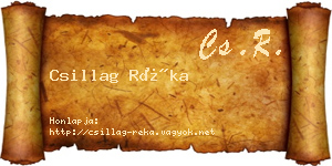 Csillag Réka névjegykártya